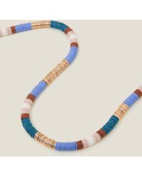 Accessorize - Women's Blue/gold Beaded Disc Necklace - Lyst