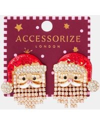 Accessorize - Christmas Santa Claus Stud Earrings - Lyst