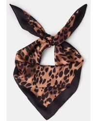 Accessorize - Leopard Print Square Satin Scarf - Lyst