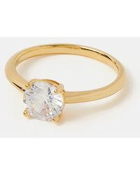 Accessorize - 14Ct-Plated Solitaire Ring - Lyst