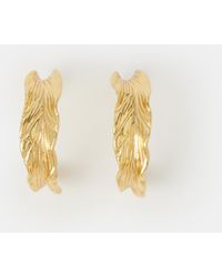 Accessorize - 14Ct-Plated Feather Hoop Earrings - Lyst