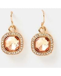 Accessorize - Mini Square Gemstone Drop Earrings - Lyst