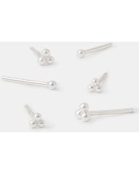 Accessorize - 3-Pack Sterling Ball Stud Earrings - Lyst
