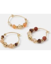 Accessorize - 3-Pack Mini Beaded Hoop Earrings - Lyst