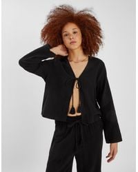 Accessorize - Tie Front Crinkle Top - Lyst