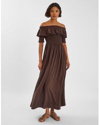 Accessorize - Off-The-Shoulder Smocked Maxi Dress - Lyst