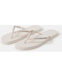 Accessorize - Bead Embellished Flip Flops - Lyst