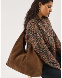 Accessorize - Large Suede Shoulder Bag - Lyst