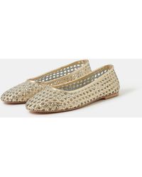 Accessorize - Woven Leather Ballet Flats - Lyst