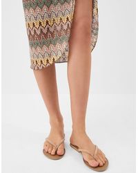 Accessorize - Diamanté Leather Flip Flops - Lyst
