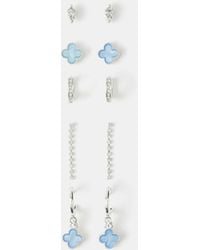 Accessorize - 5-Pack Clover Stud & Hoop Earrings - Lyst