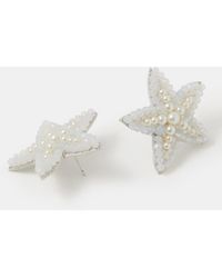 Accessorize - Beaded Starfish Statement Stud Earrings - Lyst