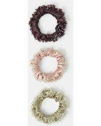 Accessorize - 3-Pack Beaded Edge Hair Scrunchies - Lyst