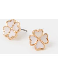 Accessorize - Lucky Clover Stud Earrings - Lyst