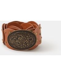 Accessorize - Western Buckle Oval Disc Belt - Lyst