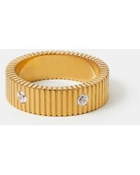 Accessorize - Stainless Steel Stone Band Ring - Lyst
