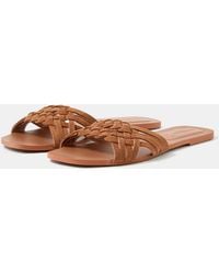 Accessorize - Woven Leather Slide Sandals - Lyst