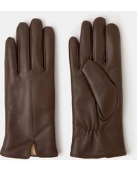Accessorize - Faux Fur Lined Leather Gloves - Lyst