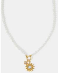 Accessorize - 14Ct-Plated Mother Of Pearl Sun Bead Necklace - Lyst