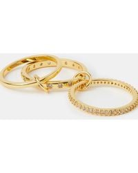 Accessorize - 14Ct-Plated Star Linked Stacking Ring - Lyst