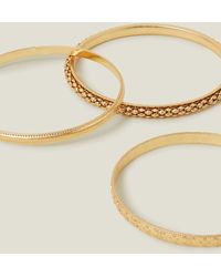 Accessorize - Women's Gold 3-pack Bobble Bangles - Lyst