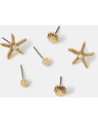 Accessorize - 3-Pack Starfish Stud Earrings - Lyst