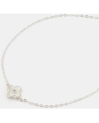 Accessorize - Sterling Mother Of Pearl Clover Bracelet - Lyst