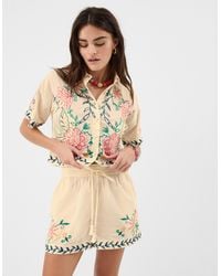 Accessorize - Floral Embroidered Shorts - Lyst