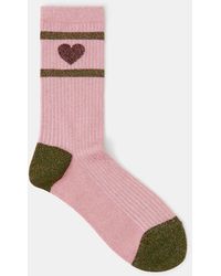 Accessorize - Heart Varsity Glitter Socks - Lyst