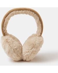 Accessorize - Cream/ Faux Fur Suedette Earmuffs - Lyst