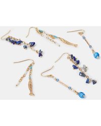 Accessorize - 3-Pack Delicate Stone Drop Earrings - Lyst