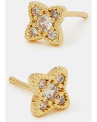 Accessorize - 14Ct-Plated Clover Stud Earrings - Lyst