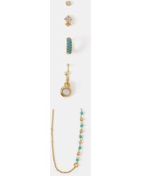Accessorize - 5-Pack 14Ct-Plated Stone Stud & Hoop Earrings - Lyst