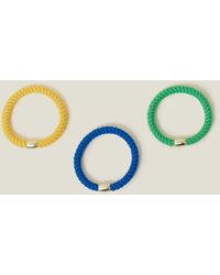 Accessorize - Women's Green/blue/yellow 3-pack Cord Hair Bands - Lyst