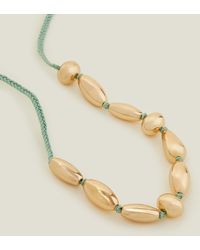 Accessorize - Women's Green Mixed Shape Thread Necklace - Lyst