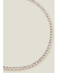Accessorize - Women's White Sterling Silver-plated Tennis Bracelet - Lyst