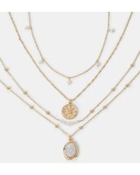 Accessorize - 4-Pack Pearl Station Pendant Necklaces - Lyst