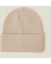 Accessorize - Soho Knit Beanie Hat Natural - Lyst