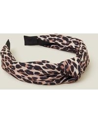 Accessorize - Women's Brown Leopard Print Knot Headband - Lyst