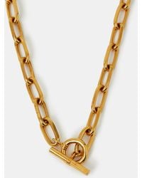 Accessorize - 14-Ct-Plated Chunky T-Bar Chain Necklace - Lyst
