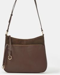 Accessorize - Leather Messenger Crossbody Bag - Lyst
