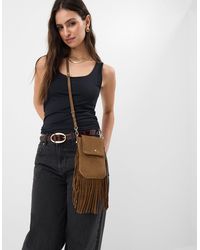 Accessorize - Fringe Suede Phone Bag - Lyst
