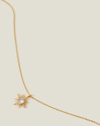 Accessorize - Women's 14ct Gold Plated Brass Sparkle Star Pendant Necklace - Lyst