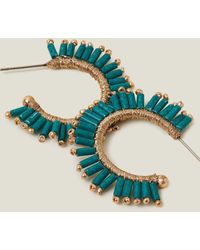 Accessorize - Women's Gold Long Bead Fan Earrings - Lyst