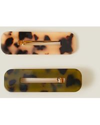 Accessorize - Women's Gold 2-pack Tortoiseshell Snap Clips - Lyst