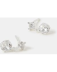 Accessorize - Sterling Stone Drop Stud Earrings - Lyst
