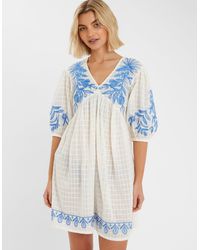 Accessorize - Floral Embroidered Beach Cover-Up Dress - Lyst