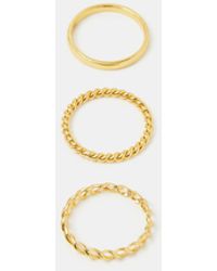 Accessorize - 3-Pack 14Ct-Plated Stacking Rings - Lyst