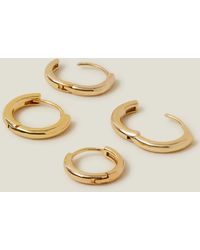 Accessorize - Women's 2-pack 14ct Gold-plated Hoop Earrings - Lyst