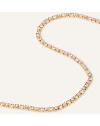 Accessorize - Women's 14ct Gold-plated Pearl Sparkle Tennis Necklace - Lyst
